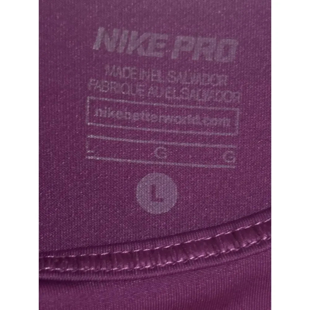 Nike Pro Tank Top Womens Large Berry Swoosh Logo Scoop Neck Sweat Wick Yoga